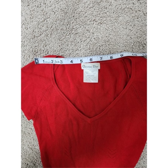 Authentic Christian Dior Vintage Short Dress Red Stretchy - Picture 10 of 12